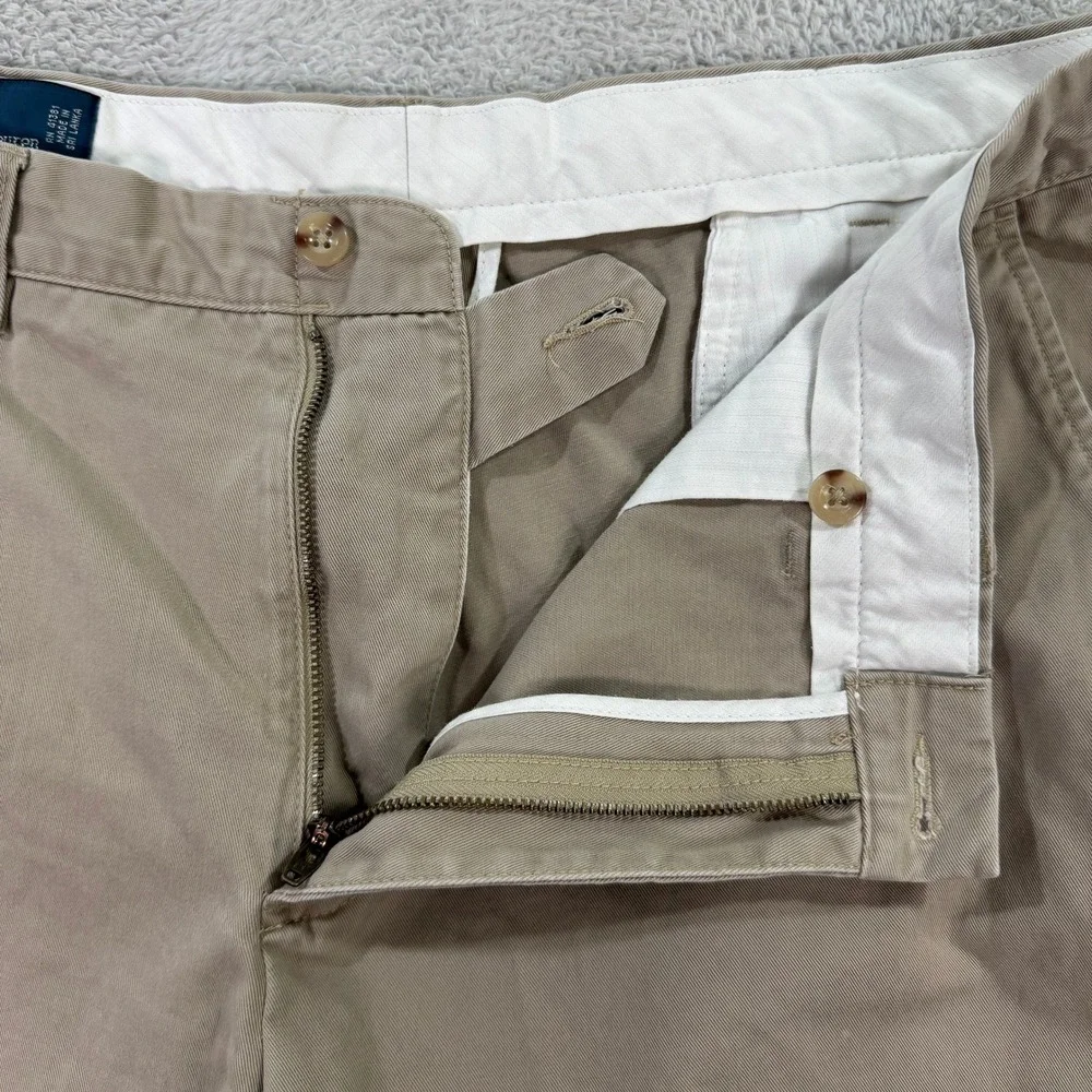Polo Ralph Lauren Preston Pant Men 38x32 Khaki Tan Cotton Chino Trousers Classic